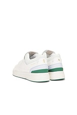 On The Roger Centre Court Sneaker in White & Green, view 3, click to view large image.