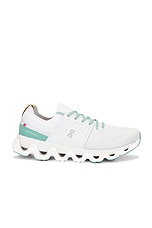On Cloudswift 3 Sneaker in White & Green, view 1, click to view large image.