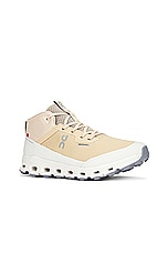 On Cloudroam Waterproof Sneaker in Savannah & Ivory, view 2, click to view large image.