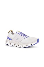 On Cloudswift 3 Sneaker in White & Blueberry, view 2, click to view large image.