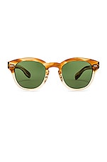 Oliver Peoples Cary Grant Sunglasses in Honey & Green Wash, view 1, click to view large image.
