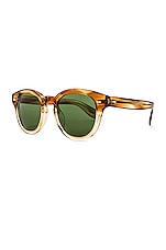 Oliver Peoples Cary Grant Sunglasses in Honey & Green Wash, view 2, click to view large image.