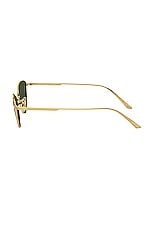 Oliver Peoples X Khaite Cat Eye Sunglasses in Gold & Vibrant Green, view 3, click to view large image.
