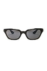 Oliver Peoples X Khaite Rectangular Sunglasses in Black, view 1, click to view large image.