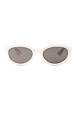 Oliver Peoples X Khaite Oval Sunglasses in White, view 1, click to view large image.