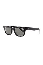 Oliver Peoples Rosson Sun Rectangle Sunglasses in Black, view 2, click to view large image.