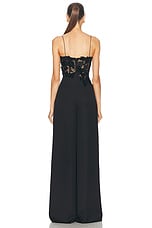 Oscar de la Renta Velvet Jumpsuit in Black, view 4, click to view large image.