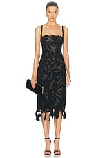 Oscar de la Renta Sleeveless Midi Dress in Black, view 1, click to view large image.