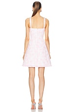 Oscar de la Renta Tweed Mini Dress in White & Pink, view 3, click to view large image.