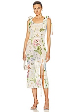 【Oscar de la Renta】コットンツイル ミディドレス 花 Oscar de la Renta】コットンツイル ミディドレス 花