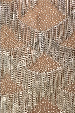 Oscar de la Renta Chain Fringe Embroidered Gown in Platine, view 4, click to view large image.
