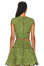 Oscar de la Renta Sleeveless Sunflower Quilted Top in Olive, view 3, click to view large image.