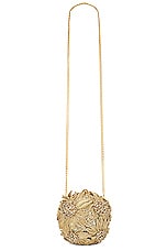 Oscar de la Renta Crystal Sunflower Embroidery Billiard Bag in Champagne, view 1, click to view large image.
