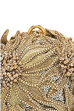 Oscar de la Renta Crystal Sunflower Embroidery Billiard Bag in Champagne, view 8, click to view large image.