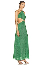Oseree Lumi&egrave;re O Gem Cut Out Dress in Emerald Green, view 2, click to view large image.