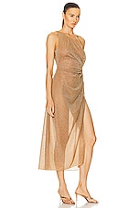 Oseree Lumi&egrave;re Knot Dress in Toffee, view 2, click to view large image.