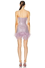Oseree Disco Plumage Mini Dress in Lilac, view 3, click to view large image.