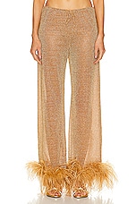 Oseree Lumi&egrave;re Plumage Long Pant in Toffee, view 1, click to view large image.