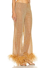 Oseree Lumi&egrave;re Plumage Long Pant in Toffee, view 2, click to view large image.