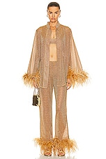 Oseree Lumi&egrave;re Plumage Long Pant in Toffee, view 4, click to view large image.