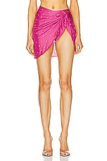 Oseree Gem Mini Pareo Skirt in Flamingo, view 1, click to view large image.