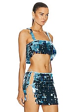Oseree Disco Sequins Square Top in Light Blue, view 2, click to view large image.