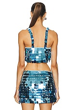 Oseree Disco Sequins Square Top in Light Blue, view 3, click to view large image.