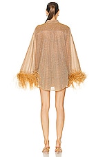 Oseree Lumi&egrave;re Plumage Long Shirt in Toffee, view 3, click to view large image.