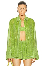 Oseree Lumi&eacute;re Long Shirt in Lime, view 1, click to view large image.