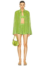 Oseree Lumi&eacute;re Long Shirt in Lime, view 4, click to view large image.