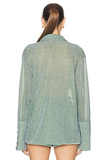 Oseree Lumiere Sleeve Shirt in Aqua, view 3, click to view large image.