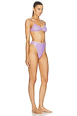 Oseree Lame Double Bra High Waisted Bikini in Lilac & Lemon, view 2, click to view large image.