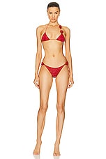Oseree Lumi&egrave;re Rose Microkini Bikini Set in Cherry, view 1, click to view large image.