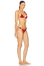 Oseree Lumi&egrave;re Rose Microkini Bikini Set in Cherry, view 2, click to view large image.