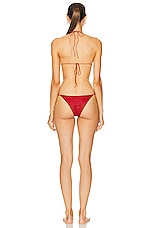 Oseree Lumi&egrave;re Rose Microkini Bikini Set in Cherry, view 4, click to view large image.