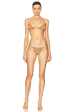Oseree Lumi&egrave;re Ring Microkini Bikini Set in Toffee, view 1, click to view large image.