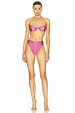 Oseree Gem Balconette Bikini Set in Flamingo, view 1, click to view large image.