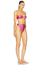 Oseree Gem Balconette Bikini Set in Flamingo, view 2, click to view large image.