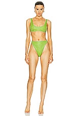 Oseree Lumi&eacute;re Sporty 90s Bikini Set in Lime, view 1, click to view large image.
