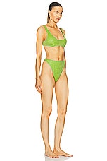 Oseree Lumi&eacute;re Sporty 90s Bikini Set in Lime, view 2, click to view large image.