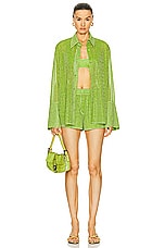 Oseree Lumi&eacute;re Sporty 90s Bikini Set in Lime, view 4, click to view large image.