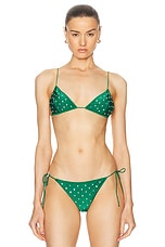 Oseree Gem Two Piece Bikini Set in Green, view 1, click to view large image.