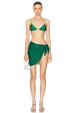 Oseree Gem Two Piece Bikini Set in Green, view 4, click to view large image.