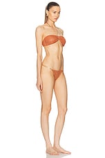 Oseree Lumiere O Chain Bandeau Bikini Set in Orange, view 2, click to view large image.