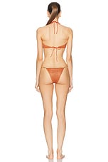 Oseree Lumiere O Chain Bandeau Bikini Set in Orange, view 3, click to view large image.