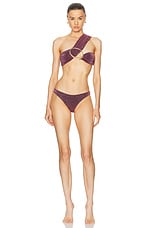 Oseree Lumiere Maxi O Bikini Set in Aubergine, view 1, click to view large image.