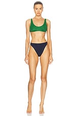 Oseree Lumiere 90s Sporty Bikini Set in Emerald Green
