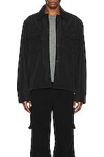 Our Legacy Evening Coach Jacket in Black Fleecy Tech, view 4, click to view large image.