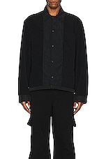 Our Legacy Evening Coach Jacket in Black Fleecy Tech, view 5, click to view large image.