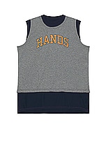 Our Legacy Reversible Gravity Tank in Swing Of Pendulum Hands Print, view 2, click to view large image.
